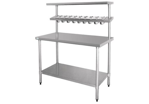  Vogue Stainless Steel Work Table & Wall Shelf | 180 x 150 x 60 cm 
