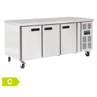 Banc de travail réfrigéré pour pâtisserie 3 portes | 86 x 202 x 80 cm