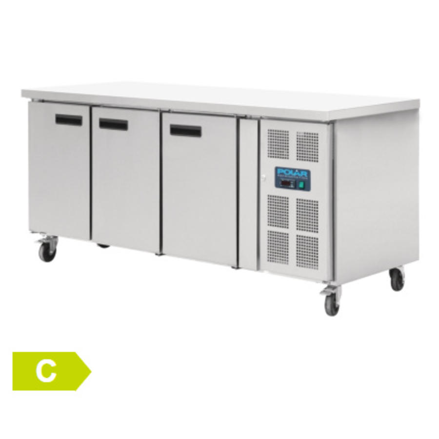 Banc de travail réfrigéré pour pâtisserie 3 portes | 86 x 202 x 80 cm