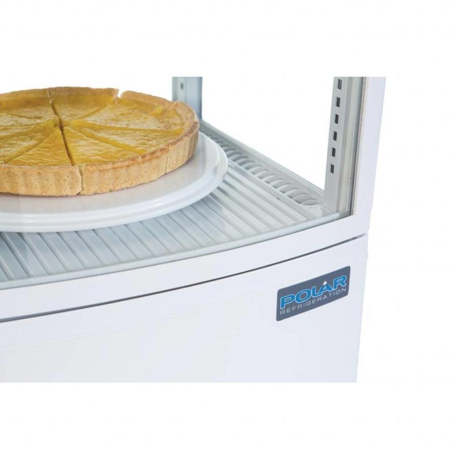 Vitrine réfrigérée compacte blanche avec porte vitrée - 86 litres