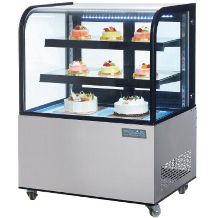 Refrigerated display case with curved glass 270 liters