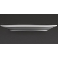 Assiette en porcelaine blanche à large bord | 16,5 cm (12 pièces)