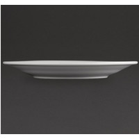 Wit porselein bord met brede rand | 28 cm (stuks 6)