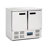 Polar Établi réfrigéré 2 portes 90x70x(h)85cm avec roulettes Polar Établi réfrigéré 2 portes 90x70x(h)85cm avec roulettes