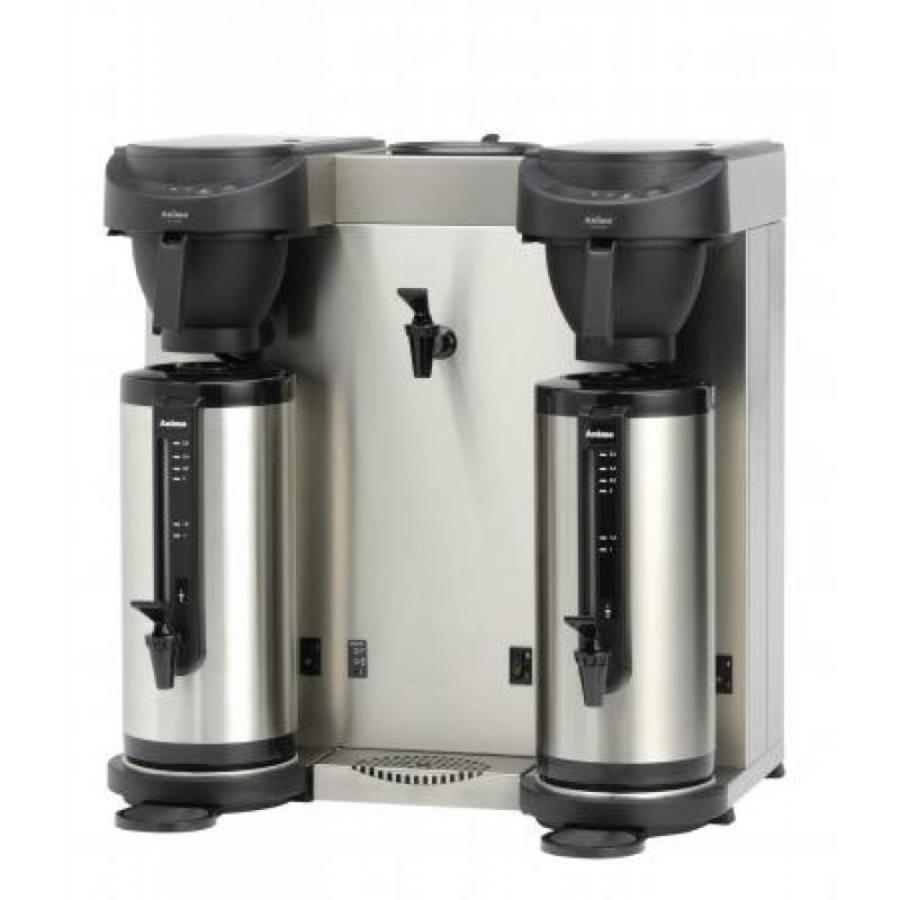 Coffee machine and hot water dispenser with 2 jugs