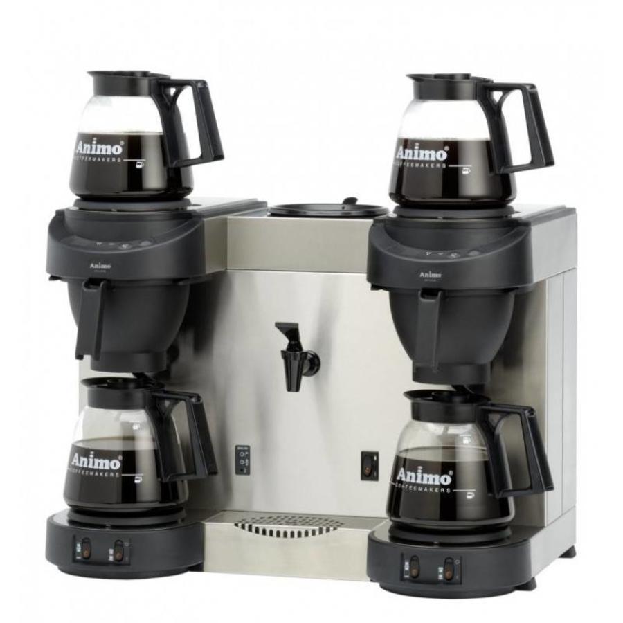 Double Coffee Maker with Hot Water Dispenser