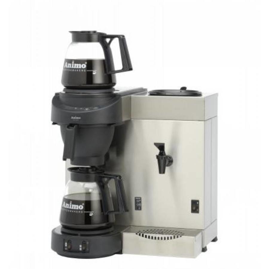 Coffee machine with hot water dispenser