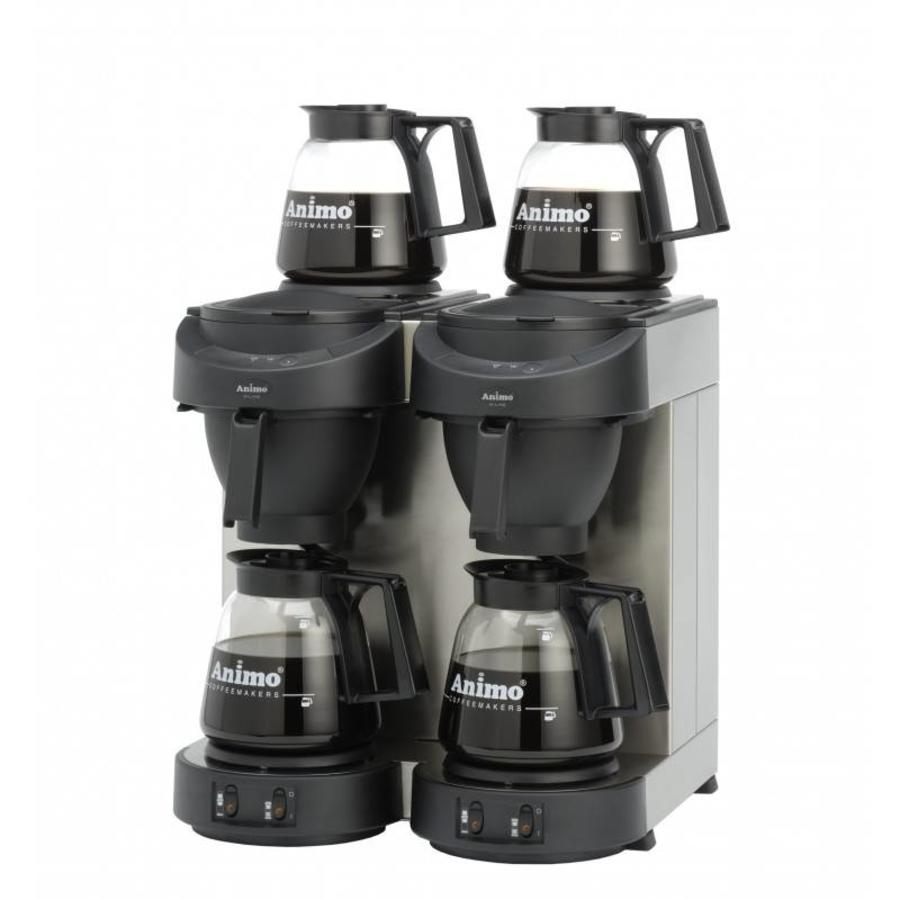 Koffiemachine dubbel met 4 kannen