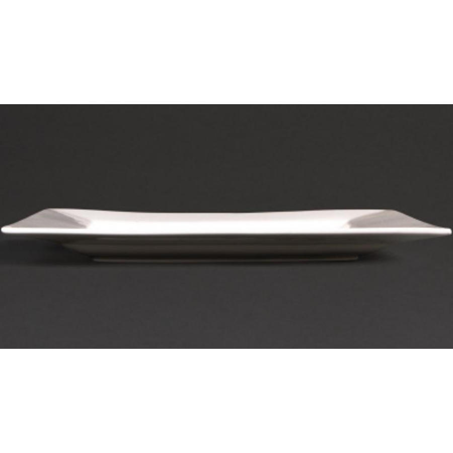 Assiette carrée blanche en porcelaine | 26,5 cm (4 pièces)