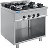 Saro Cuisinière à gaz de restauration avec espace de rangement 24 kW | 4 brûleurs