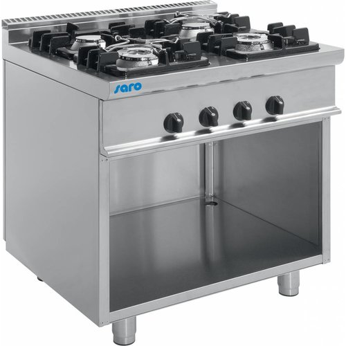  Saro Catering Gas Stove with Storage Space 24kW | 4 Burners 