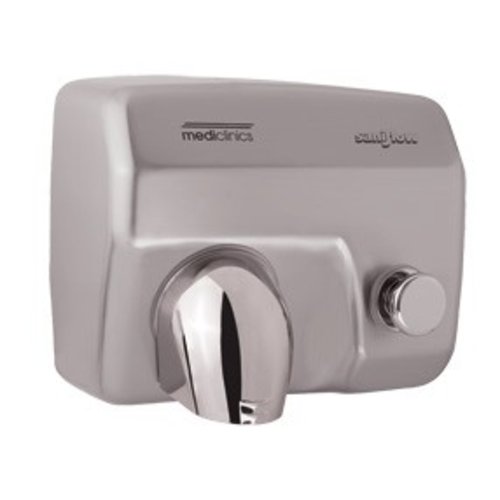  Mediclinics Hand dryer Stainless steel matt - with push button - powerful 