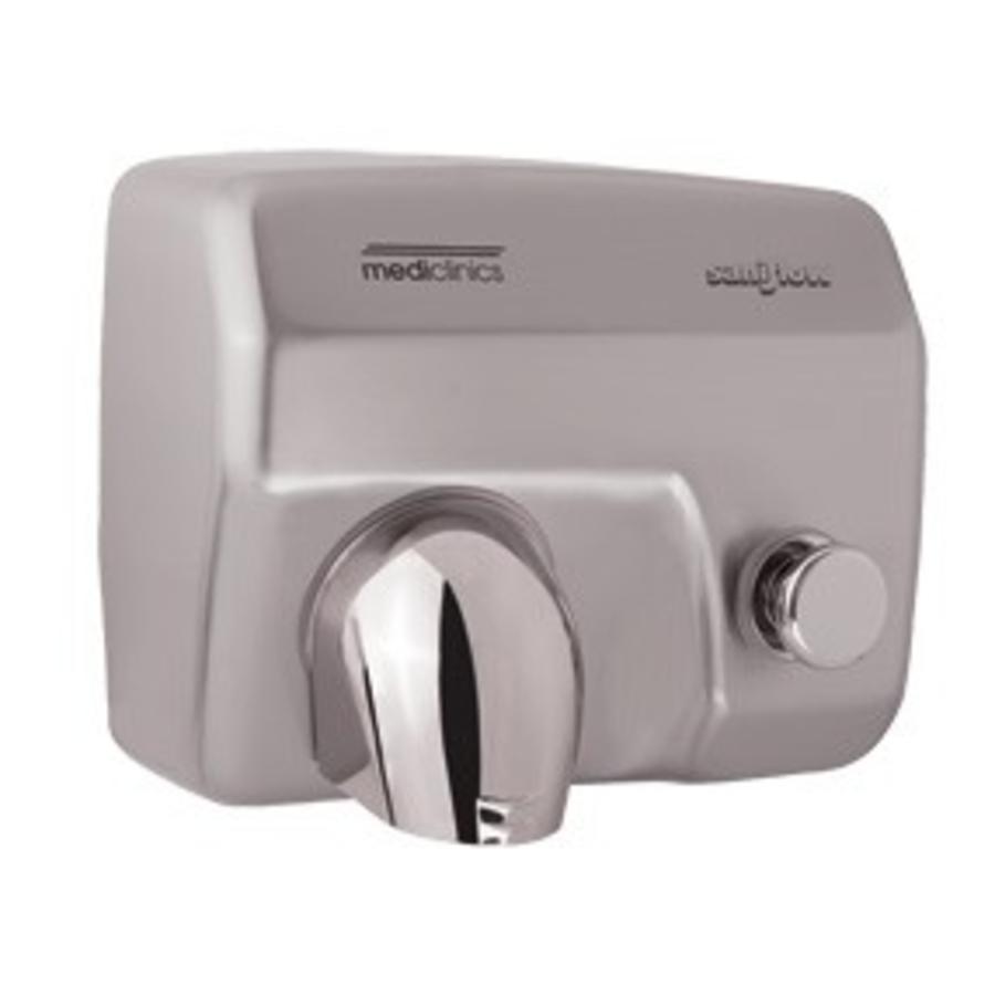 Hand dryer Stainless steel matt - with push button - powerful