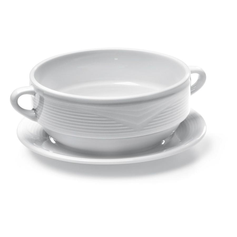Bol à soupe en porcelaine blanche brillante Hendi | 380 ml | 12 pièces (