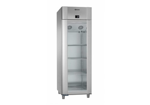  Gram RVS/Aluminium koelkast met enkele glazen deur | 2/1 GN | 610 Liter 