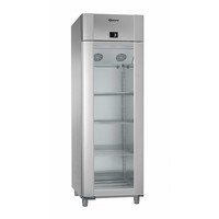 RVS/Aluminium koelkast met enkele glazen deur | 2/1 GN | 610 Liter