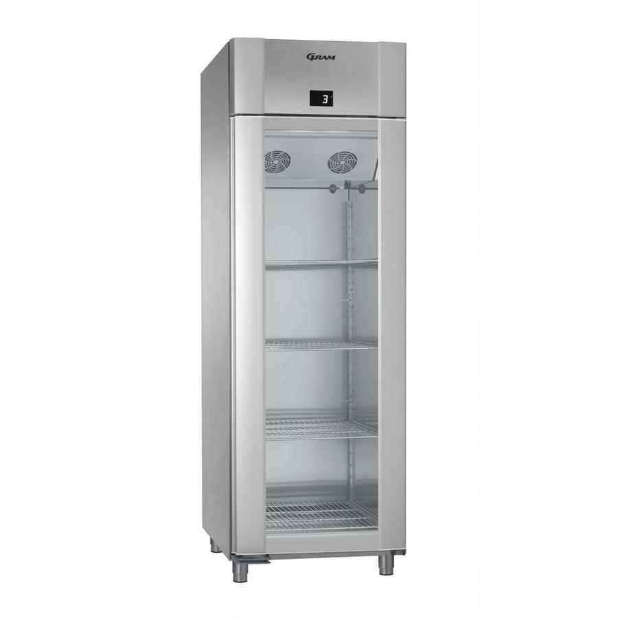 Réfrigérateur Vario Silver avec porte vitrée simple | 2/1 GN | 610 litres