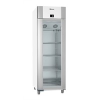 Wit/RVS koelkast met enkele glazen deur | 2/1 GN | 610 Liter
