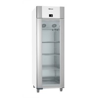 White/Aluminum Refrigerator With Single Glass Door | 2/1 GN | 610 Liter