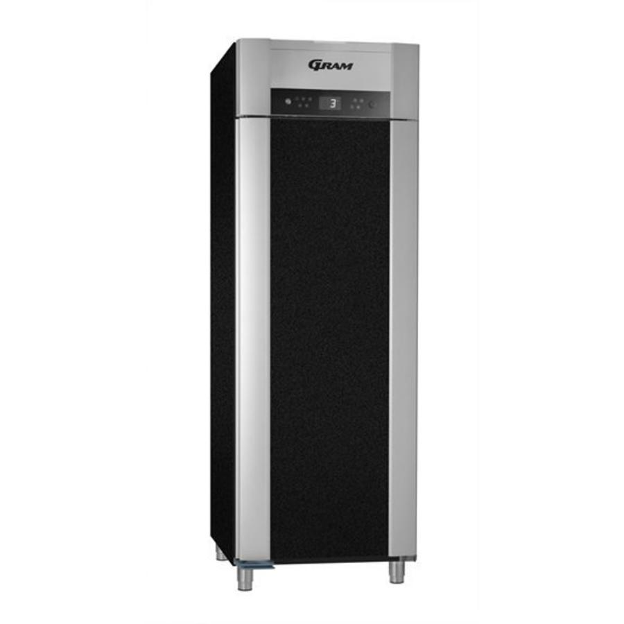 Rvs koelkast met dieptekoeling zwart | 2/1 GN | 610 liter
