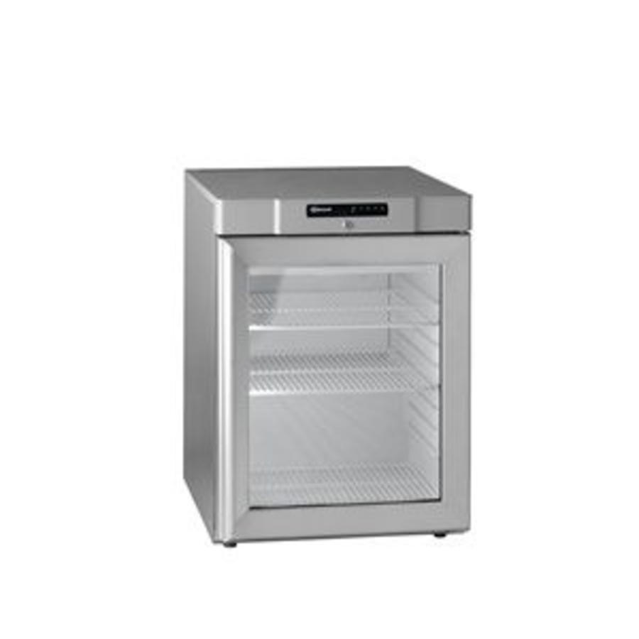 Substructure refrigerator stainless steel with glass door | 125 litres