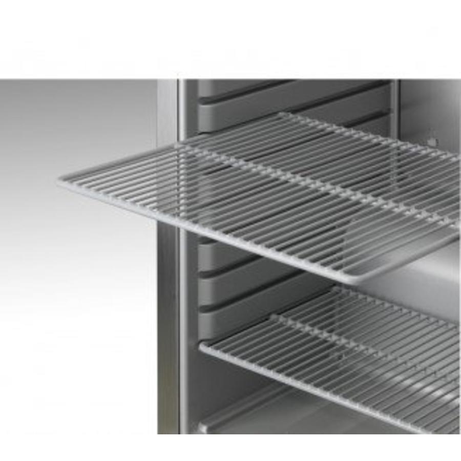 Réfrigérateur compact en acier inoxydable avec porte vitrée | 218 litres