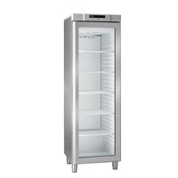 Compacte RVS koelkast met glazen deur | 346 liter