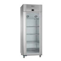 Stainless steel refrigerator with glass door 2/1GN | 614 liters