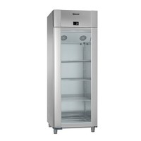 Stainless steel refrigerator with glass door 2 / 1GN | 614 liters