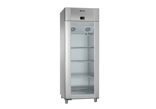  Gram Stainless steel refrigerator with glass door 2 / 1GN | 614 liters 