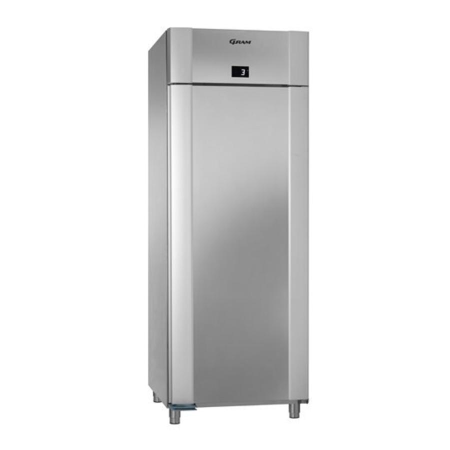 Réfrigérateur réfrigéré en acier inoxydable à porte simple 2/1 GN | 614 litres
