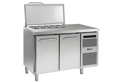  Gram Saladette Gram en acier inoxydable 2 portes | 4x 1/3 GN | 345 litres 