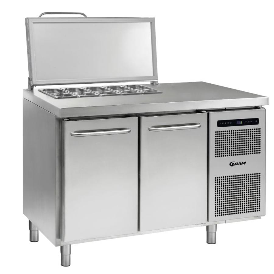 Gram Edelstahl-Salatette mit 2 Türen | 4x 1/3 GN | 345 Liter