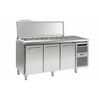 Gram Edelstahl-Salatette mit 3 Türen | 7x 1/3 GN | 506 Liter