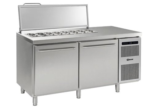  Gram Saladette Gram en acier inoxydable 2 portes | 2x GN 1/1 | 586 litres 