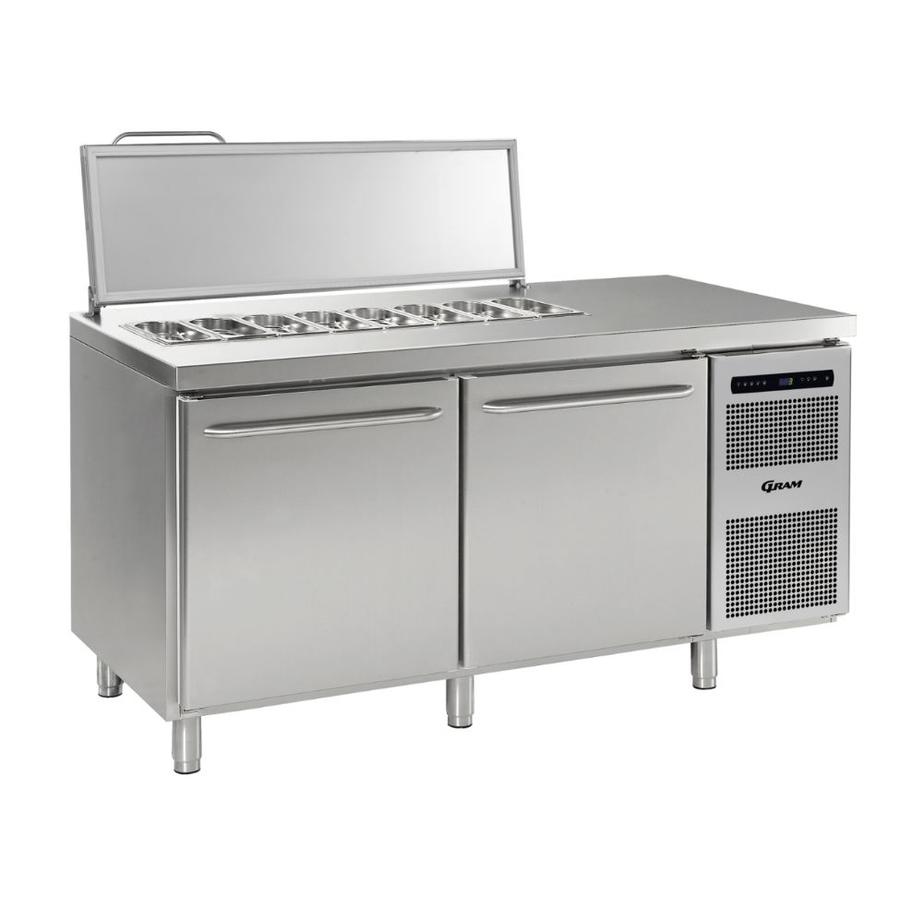 Saladette Gram en acier inoxydable 2 portes | 2x GN 1/1 | 586 litres