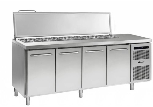  Gram Saladette inox 4 portes | 9x 1/3 GN | 668 litres 