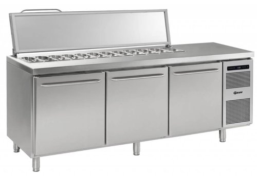  Gram Saladette Gram en acier inoxydable 3 portes | 3x GN 1/1 | 865 litres 