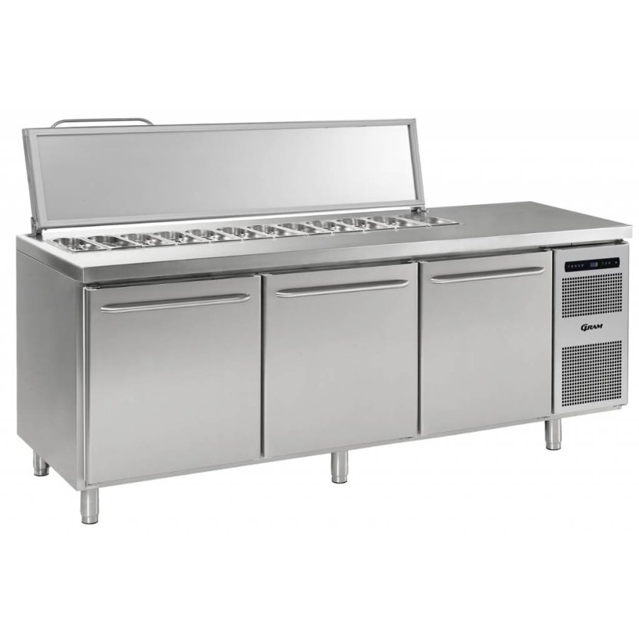 Saladette Gram en acier inoxydable 3 portes | 3x GN 1/1 | 865 litres