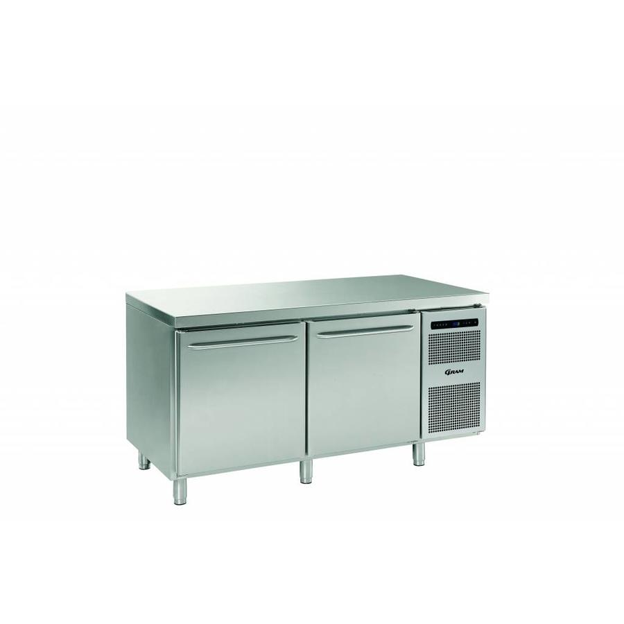 Établi de refroidissement en acier inoxydable Gram | 2 portes | 586 litres