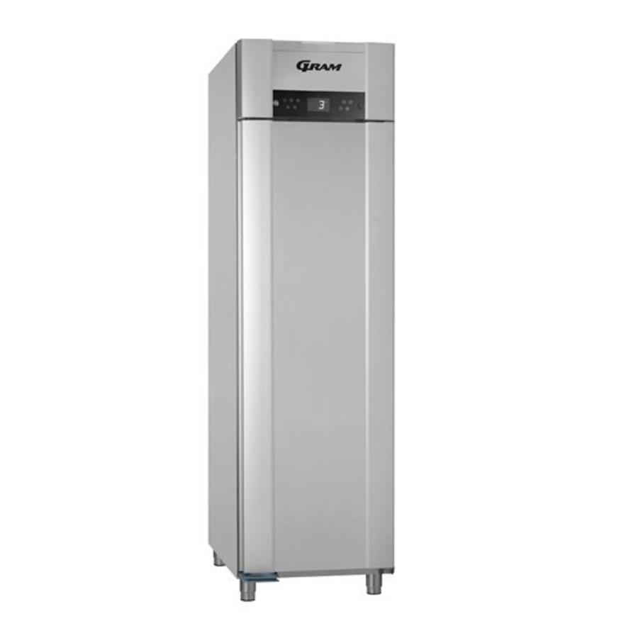 Réfrigérateur à porte simple en acier inoxydable/argent vario | 465 litres