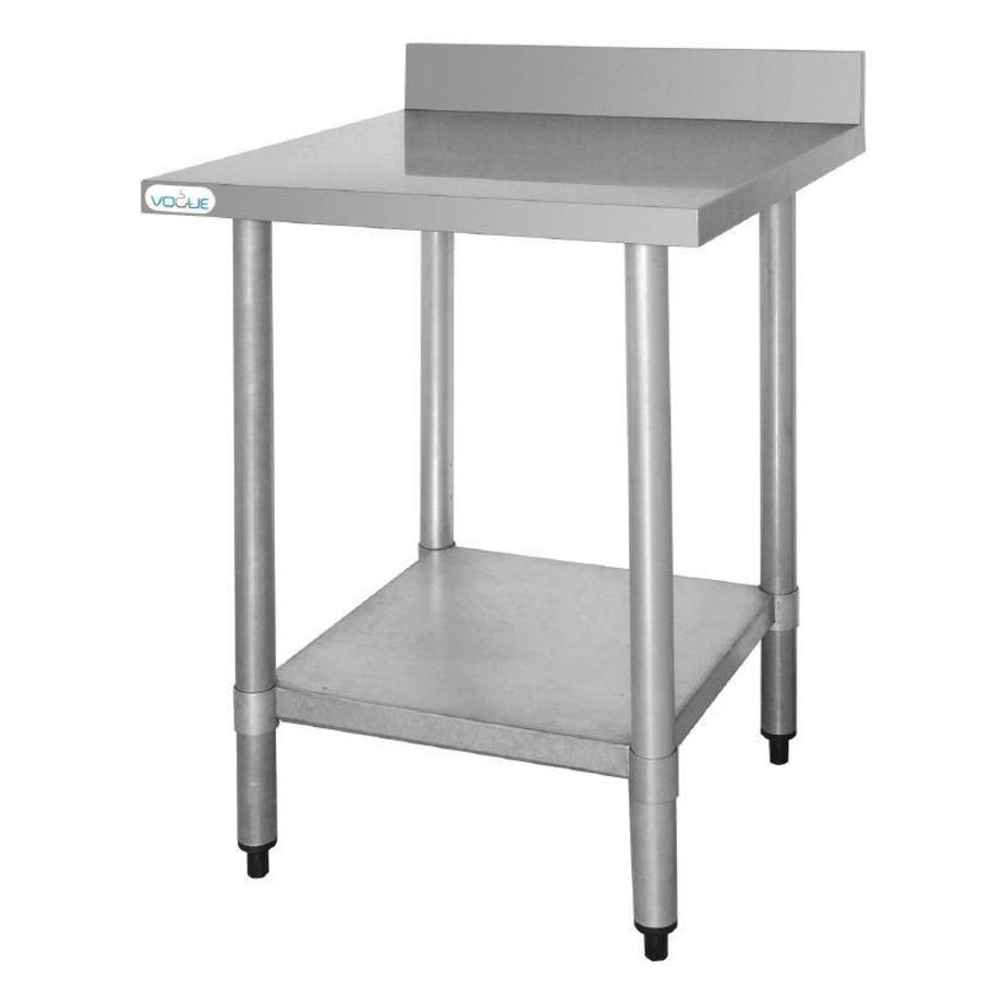 Table de travail avec dosseret en acier inoxydable | 5 formats