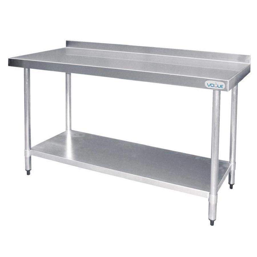Table de travail avec dosseret en acier inoxydable | 5 formats
