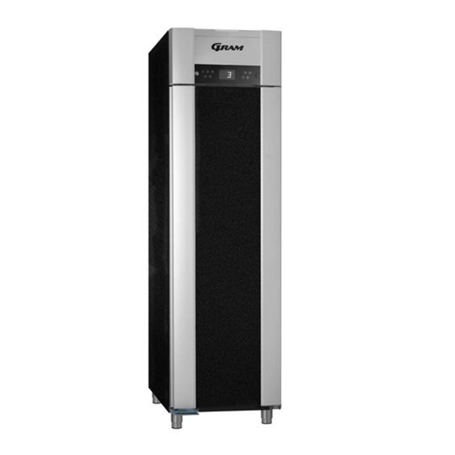 Réfrigérateur à porte simple en acier inoxydable noir | 465 litres