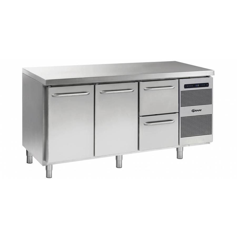 Banc de travail réfrigéré Gram Gastro | 2 portes | 2 tiroirs | 506 litres