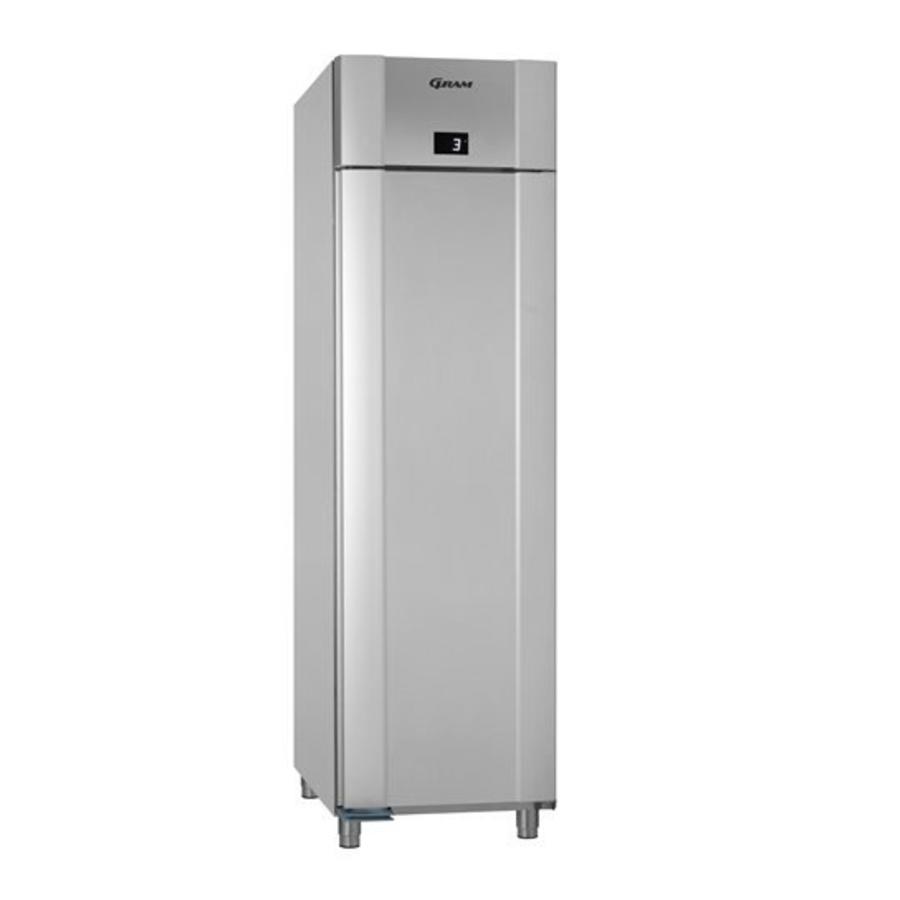 Réfrigérateur à porte simple en acier inoxydable/argent vario | 465 litres