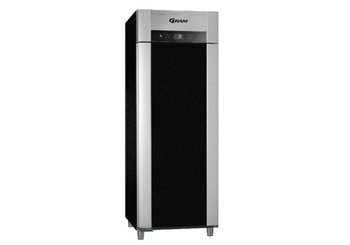  Gram Réfrigérateur Gram en acier inoxydable à une porte noir | 2/1 GN | 614 litres 