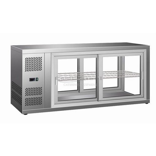  HorecaTraders Pastry display case with 2 sides of glass 