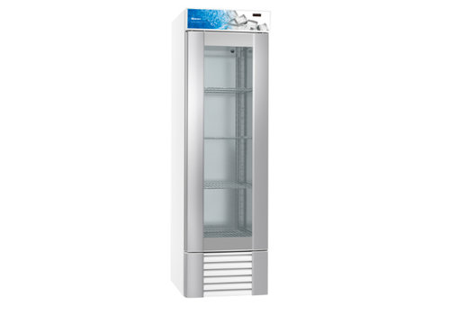  Gram Réfrigérateur Gram en acier inoxydable à porte simple en verre blanc | 603 litres 