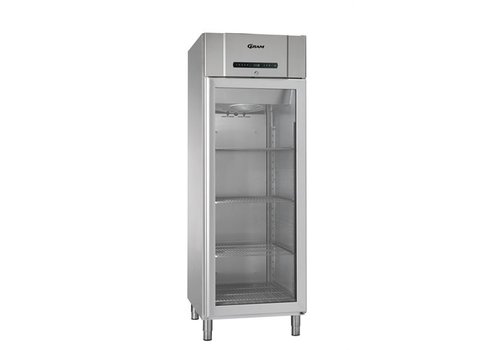  Gram Réfrigérateur professionnel avec porte vitrée en acier inoxydable | 583 litres 